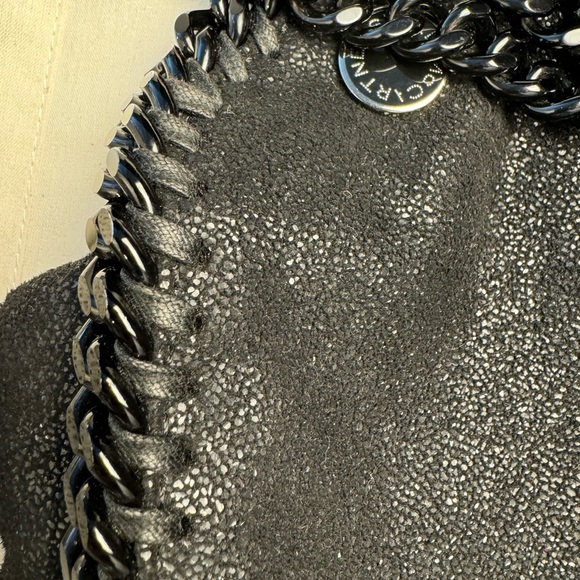Stella McCartney Falabella black faux brushed leather bag with black straps - Picture 11 of 13